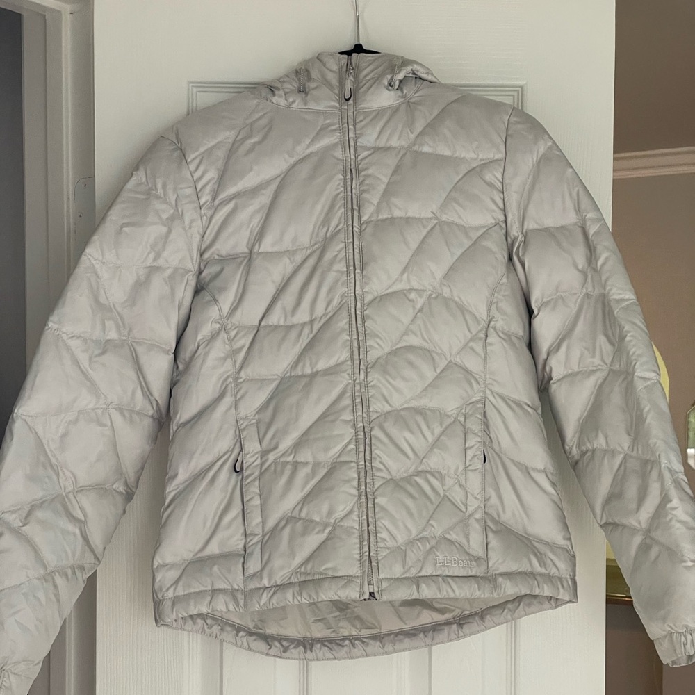 Women's Gray Quilted Down Feather Jacket